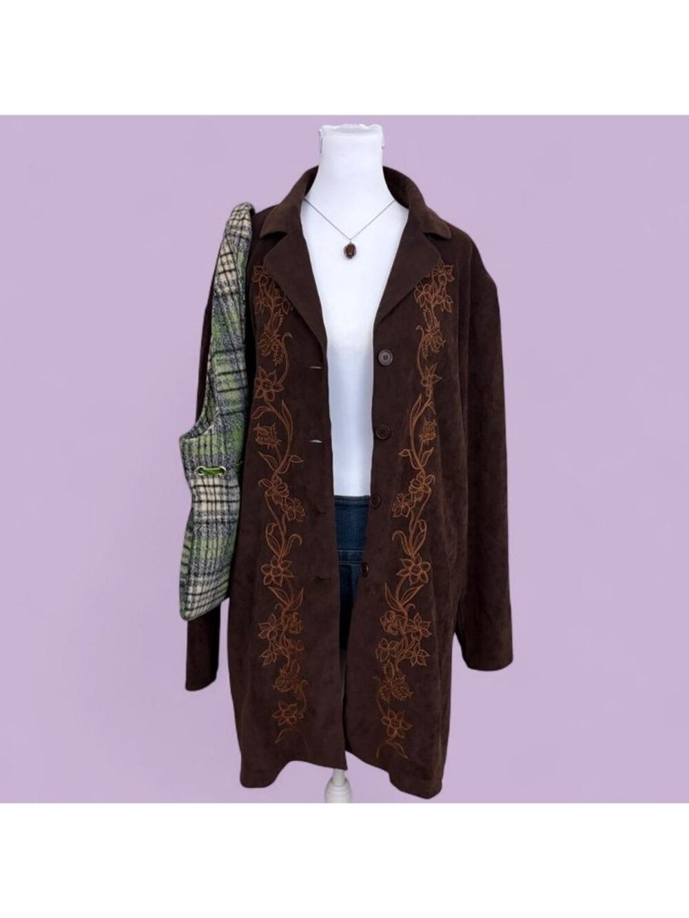y2k floral whimsygoth light weight long line jacket